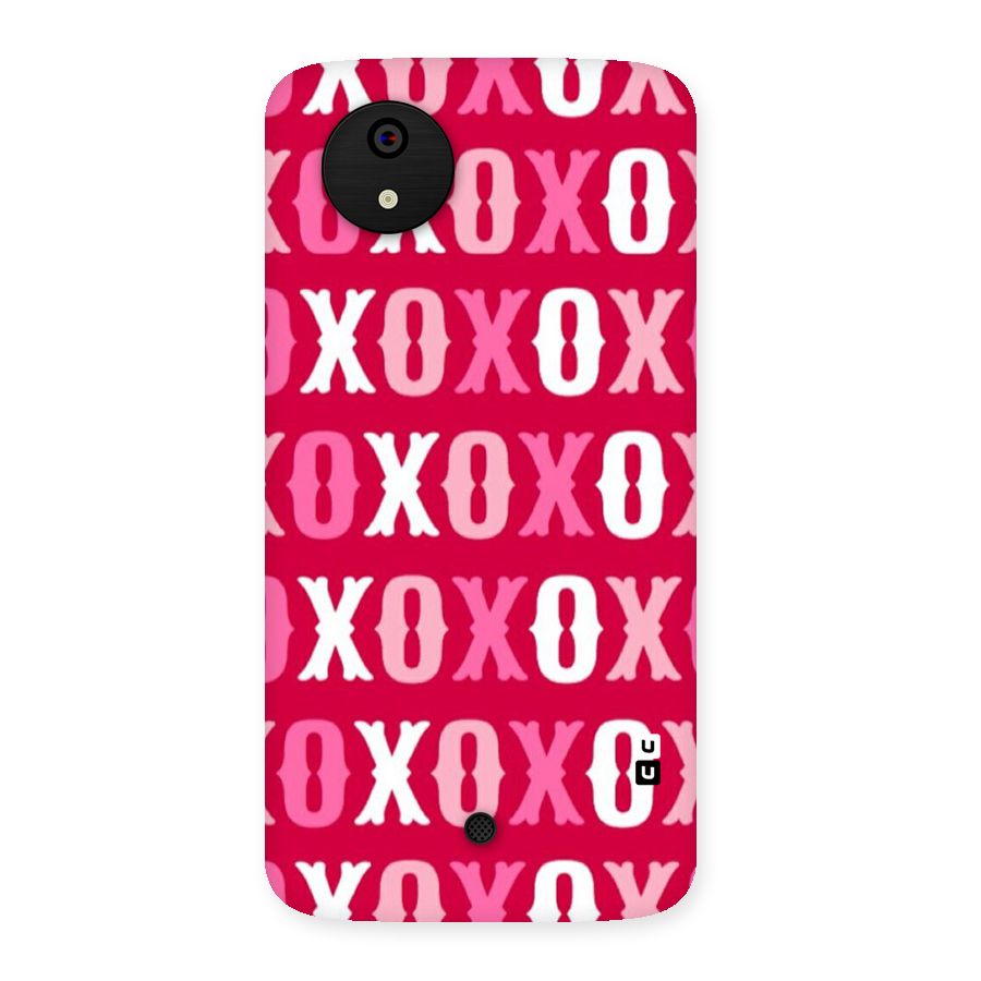 Pink White Xoxo Back Case for Micromax Canvas A1