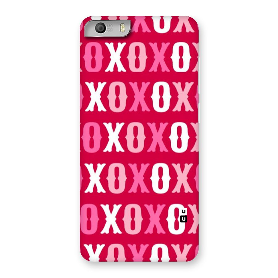 Pink White Xoxo Back Case for Micromax Canvas Knight 2