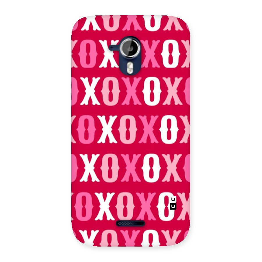 Pink White Xoxo Back Case for Micromax Canvas Magnus A117