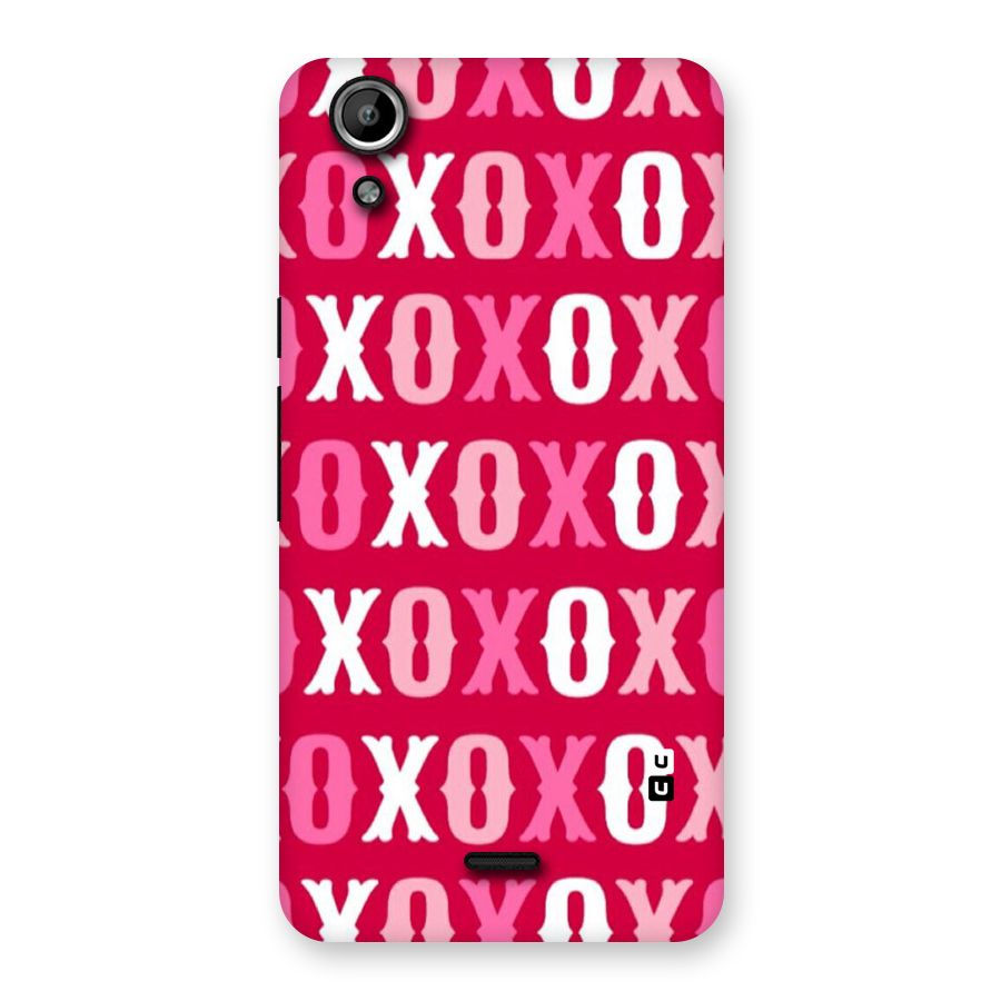 Pink White Xoxo Back Case for Micromax Canvas Selfie Lens Q345