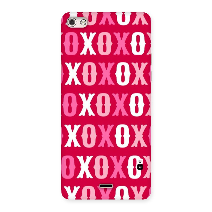 Pink White Xoxo Back Case for Micromax Canvas Silver 5