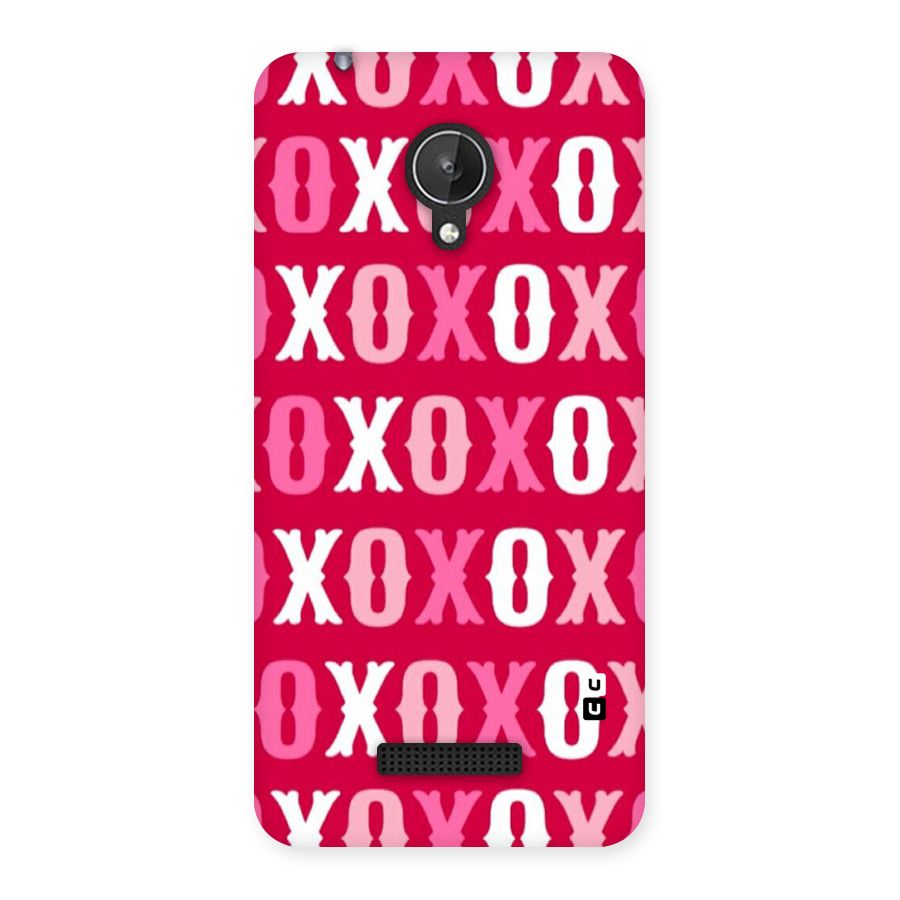 Pink White Xoxo Back Case for Micromax Canvas Spark Q380
