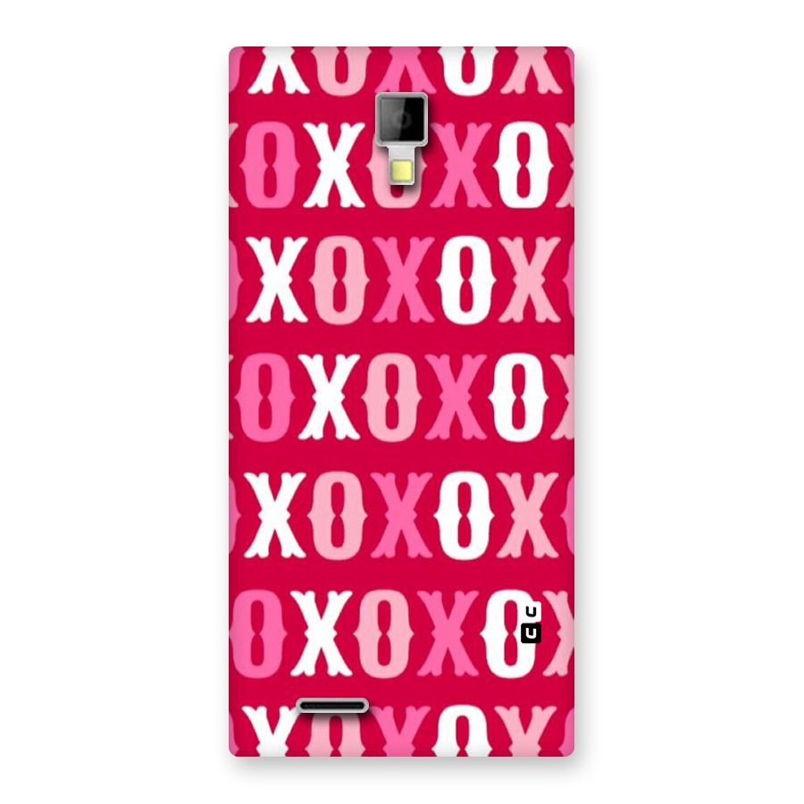 Pink White Xoxo Back Case for Micromax Canvas Xpress A99
