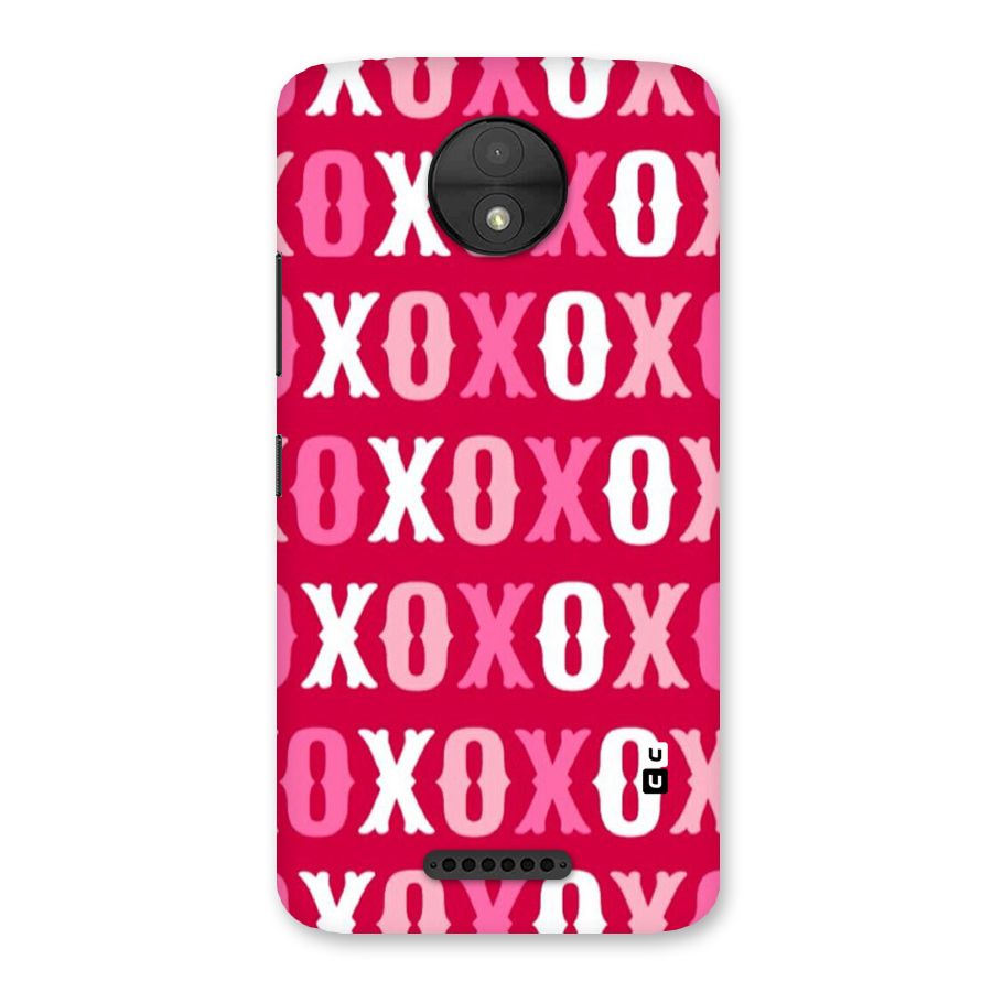Pink White Xoxo Back Case for Moto C