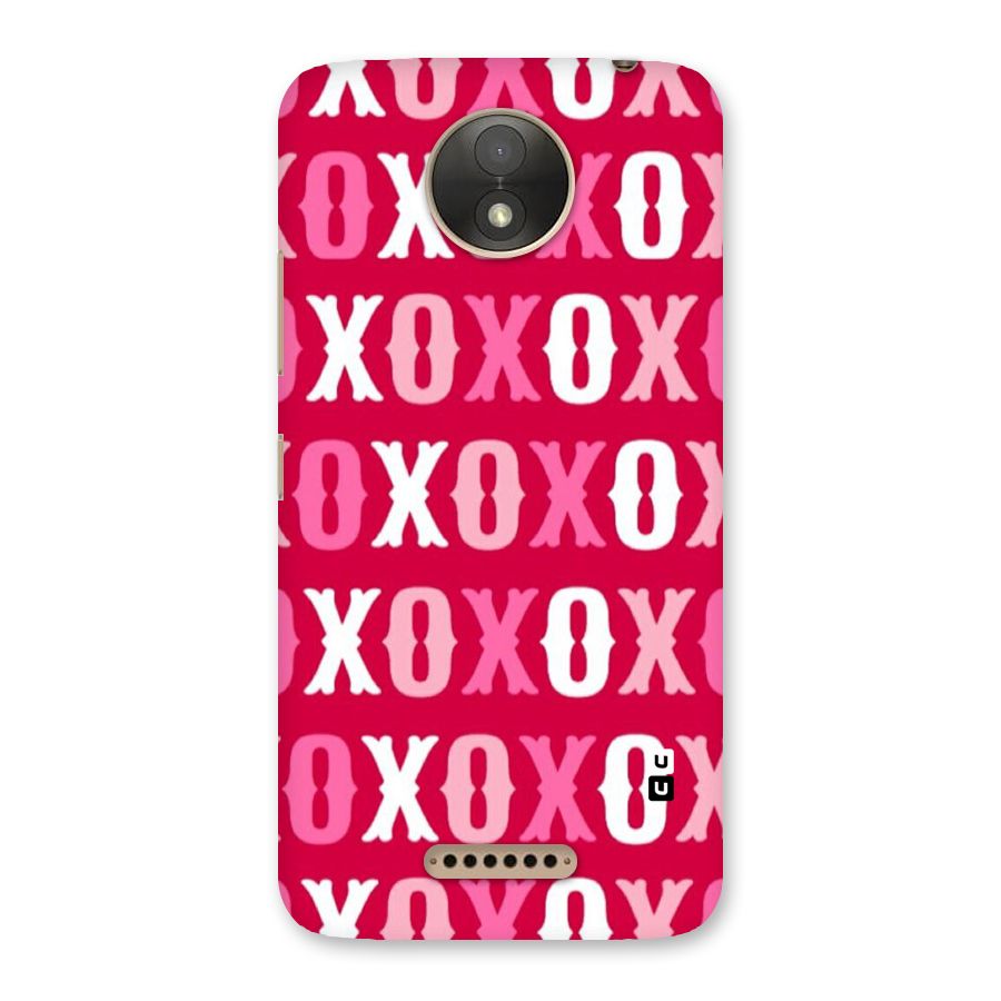Pink White Xoxo Back Case for Moto C Plus