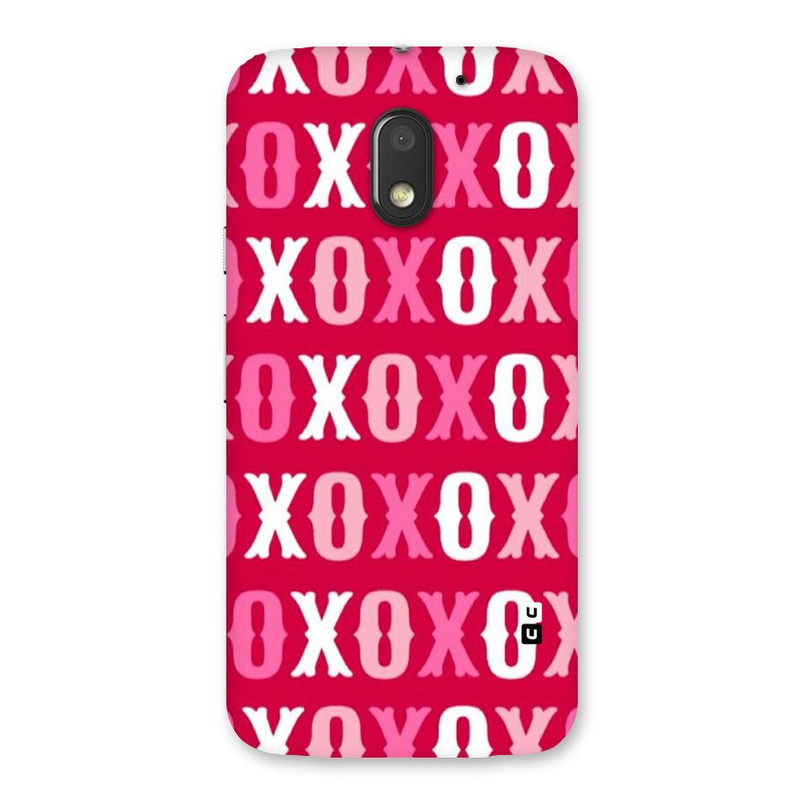 Pink White Xoxo Back Case for Moto E3 Power