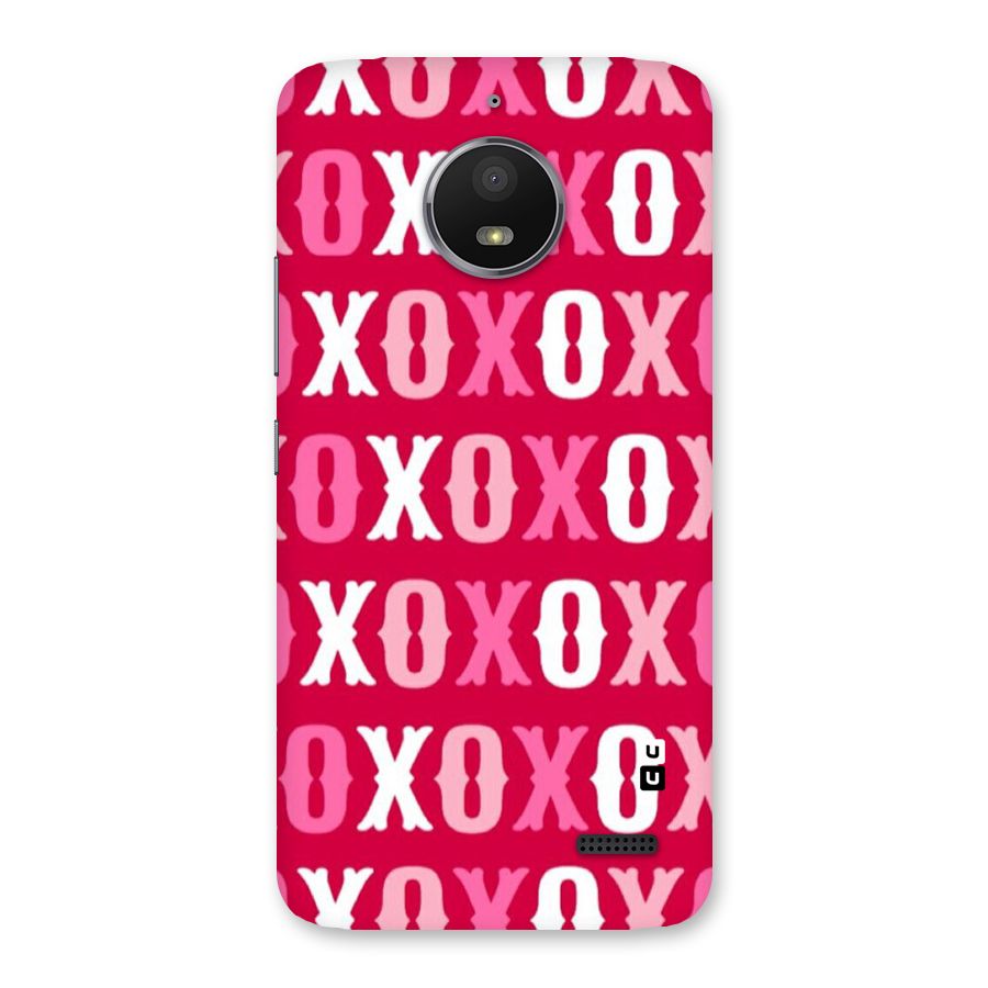 Pink White Xoxo Back Case for Moto E4