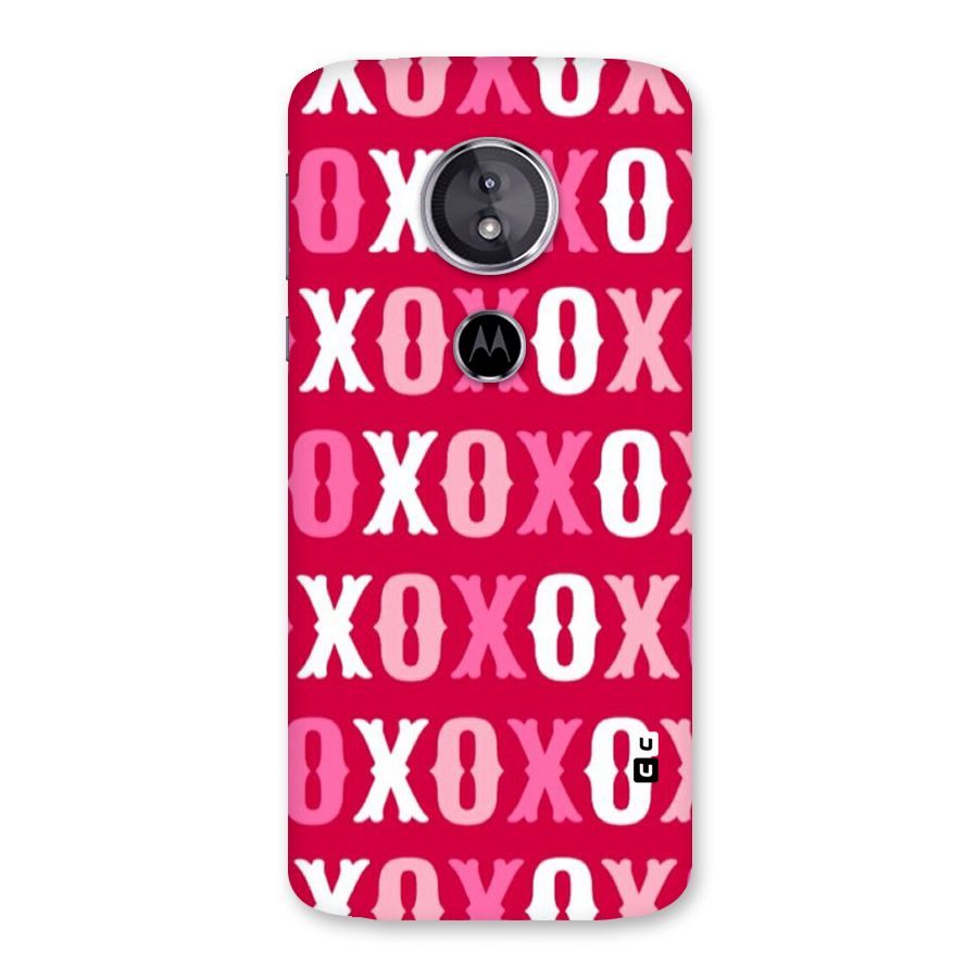 Pink White Xoxo Back Case for Moto E5