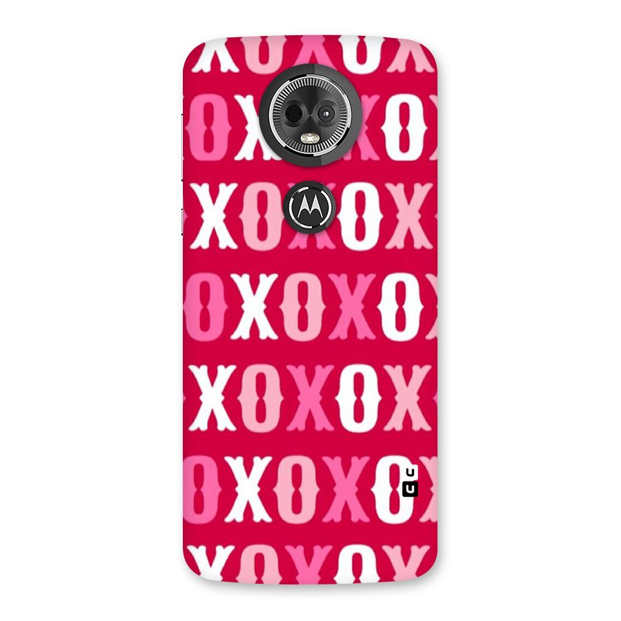 Pink White Xoxo Back Case for Moto E5 Plus