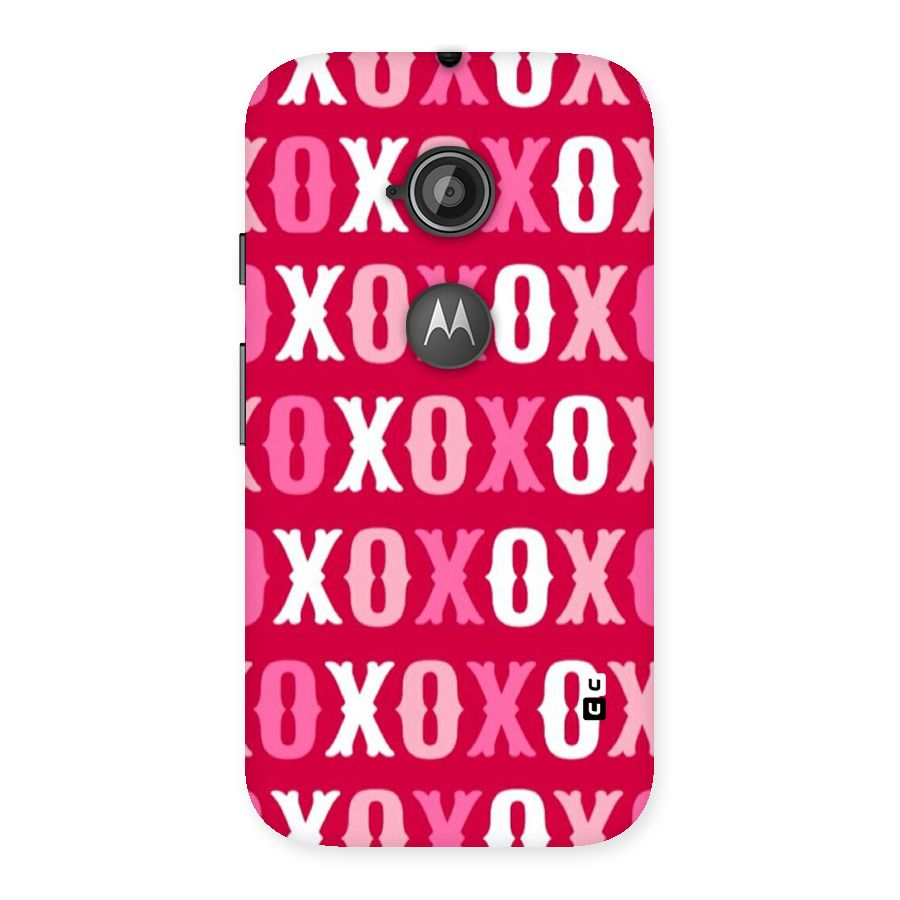 Pink White Xoxo Back Case for Moto E 2nd Gen