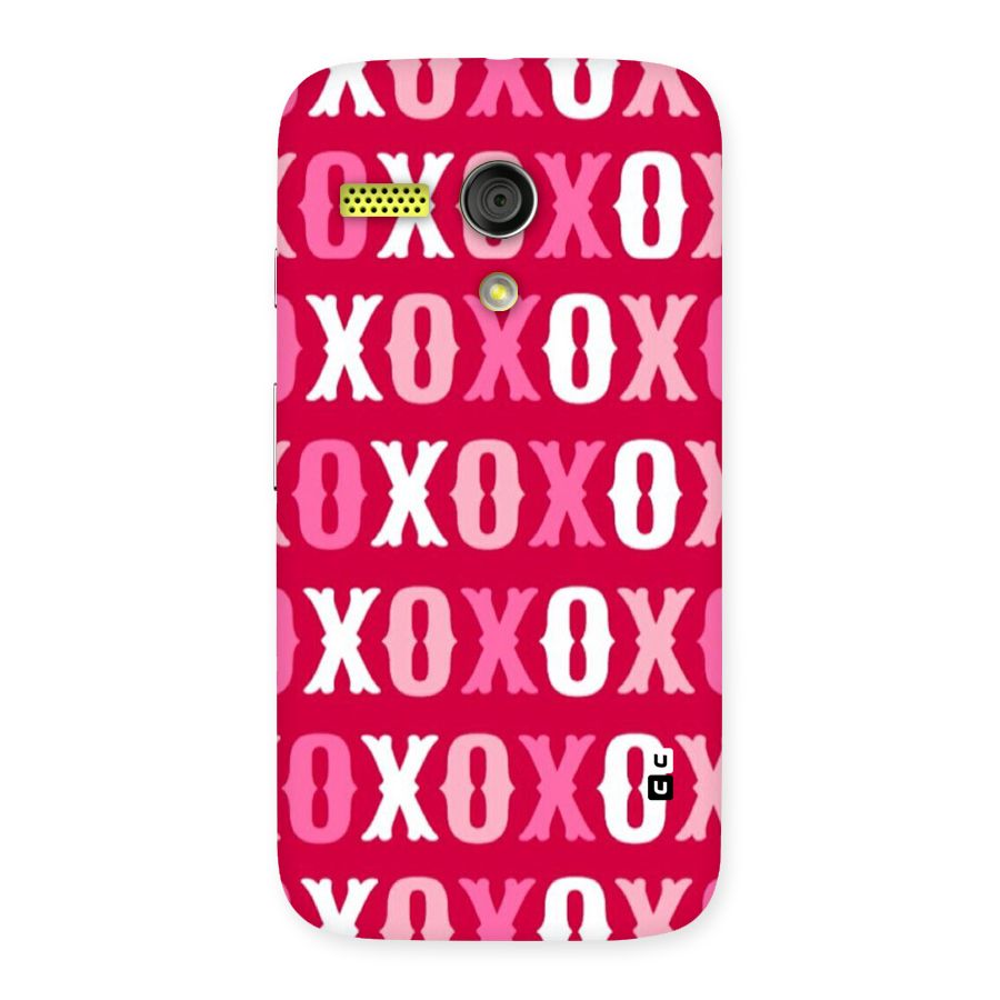 Pink White Xoxo Back Case for Moto G