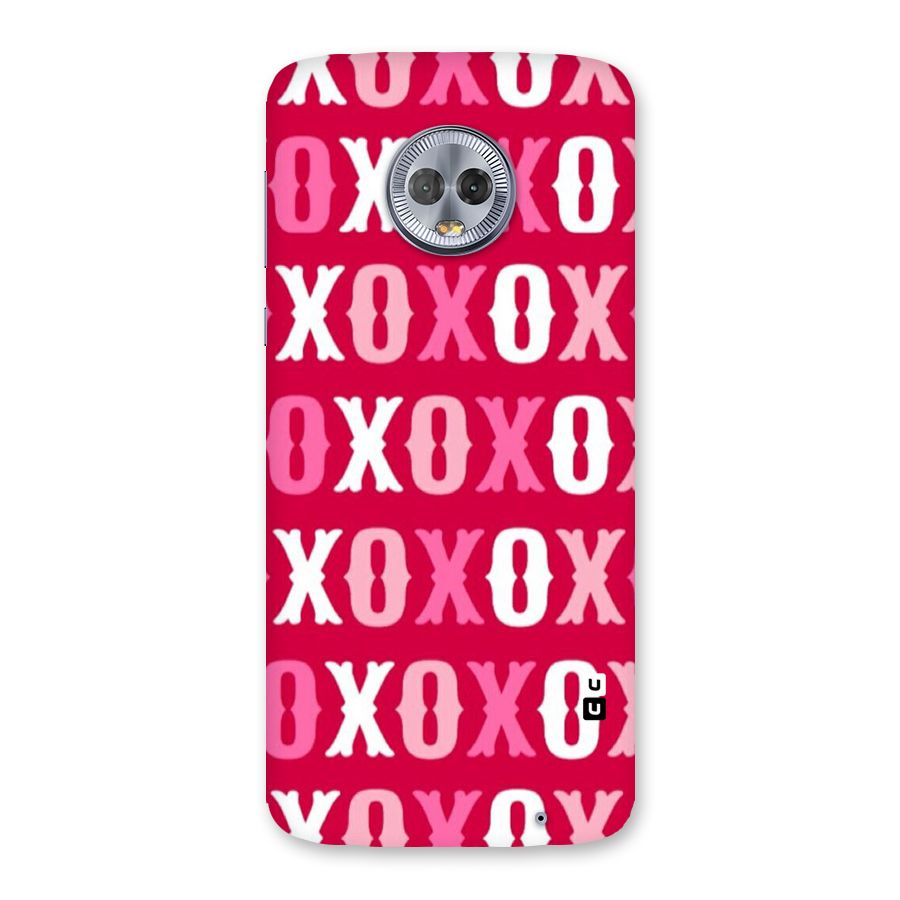 Pink White Xoxo Back Case for Moto G6 Plus