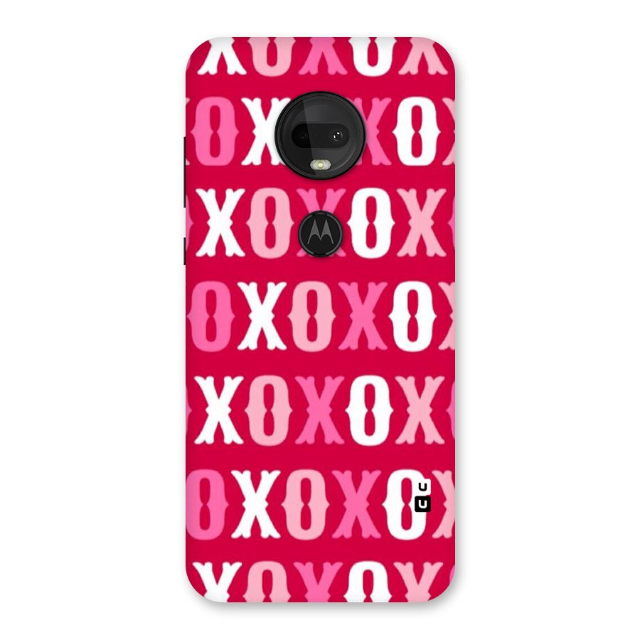 Pink White Xoxo Back Case for Moto G7