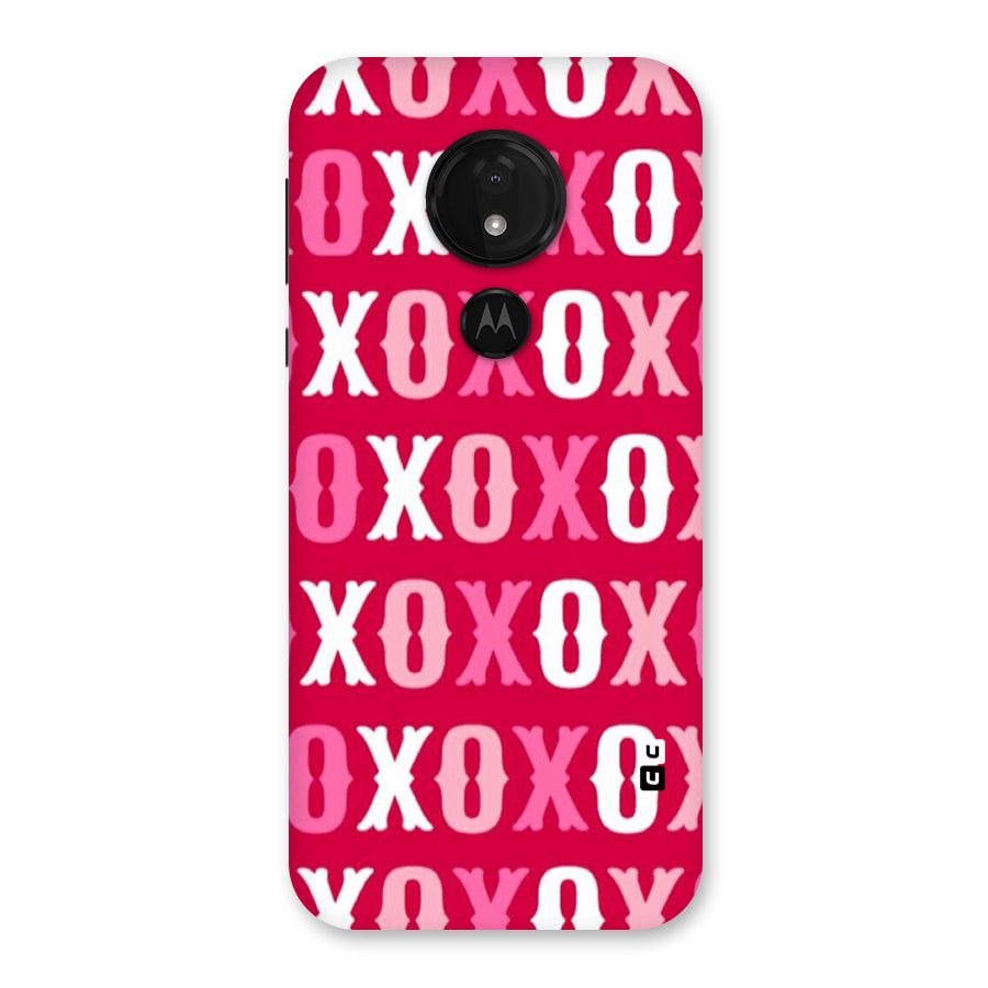 Pink White Xoxo Back Case for Moto G7 Power