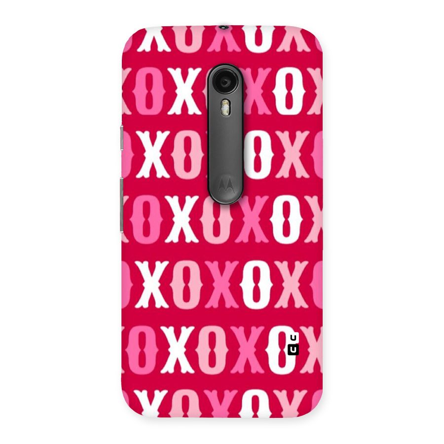 Pink White Xoxo Back Case for Moto G Turbo