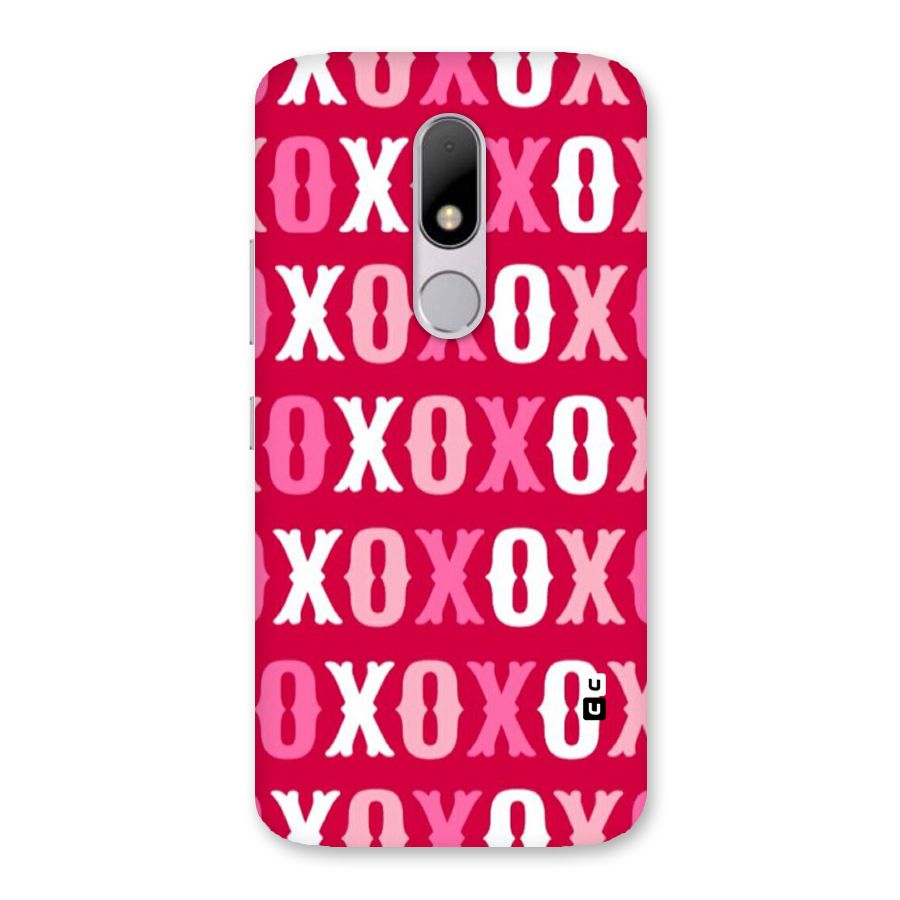 Pink White Xoxo Back Case for Moto M