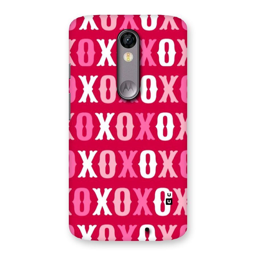 Pink White Xoxo Back Case for Moto X Force