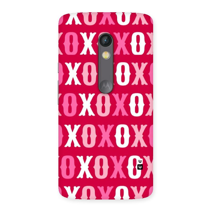Pink White Xoxo Back Case for Moto X Play