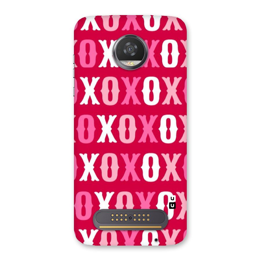 Pink White Xoxo Back Case for Moto Z2 Play