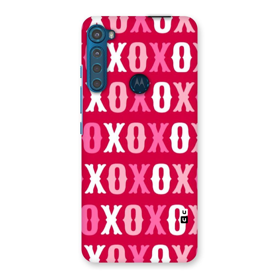 Pink White Xoxo Back Case for Motorola One Fusion Plus