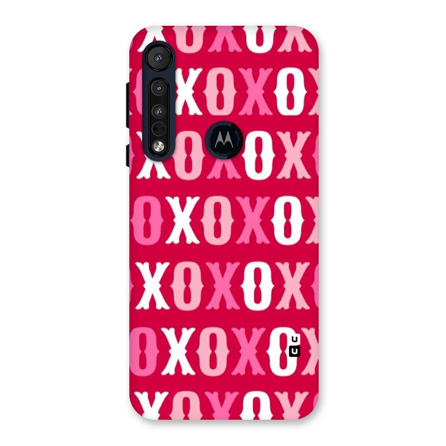Pink White Xoxo Back Case for Motorola One Macro