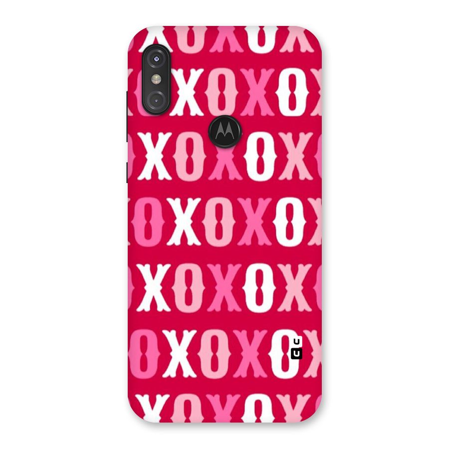Pink White Xoxo Back Case for Motorola One Power