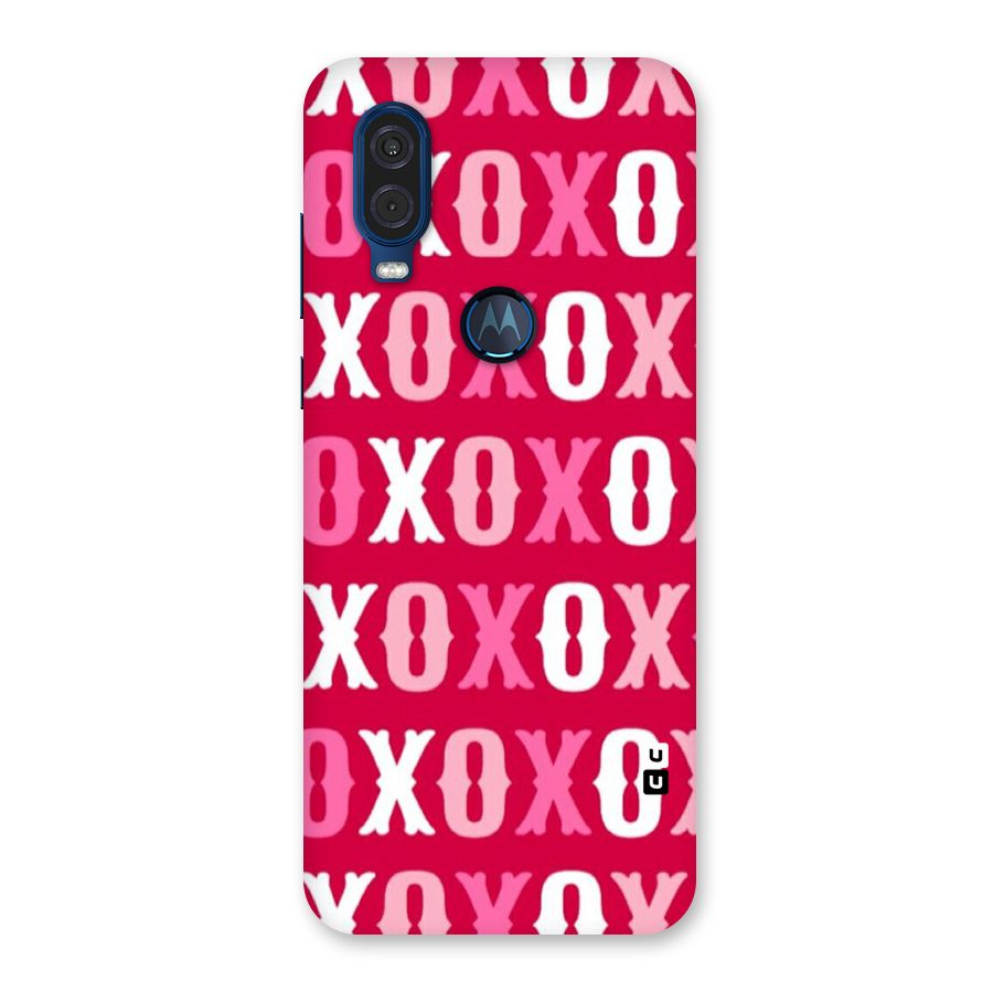 Pink White Xoxo Back Case for Motorola One Vision