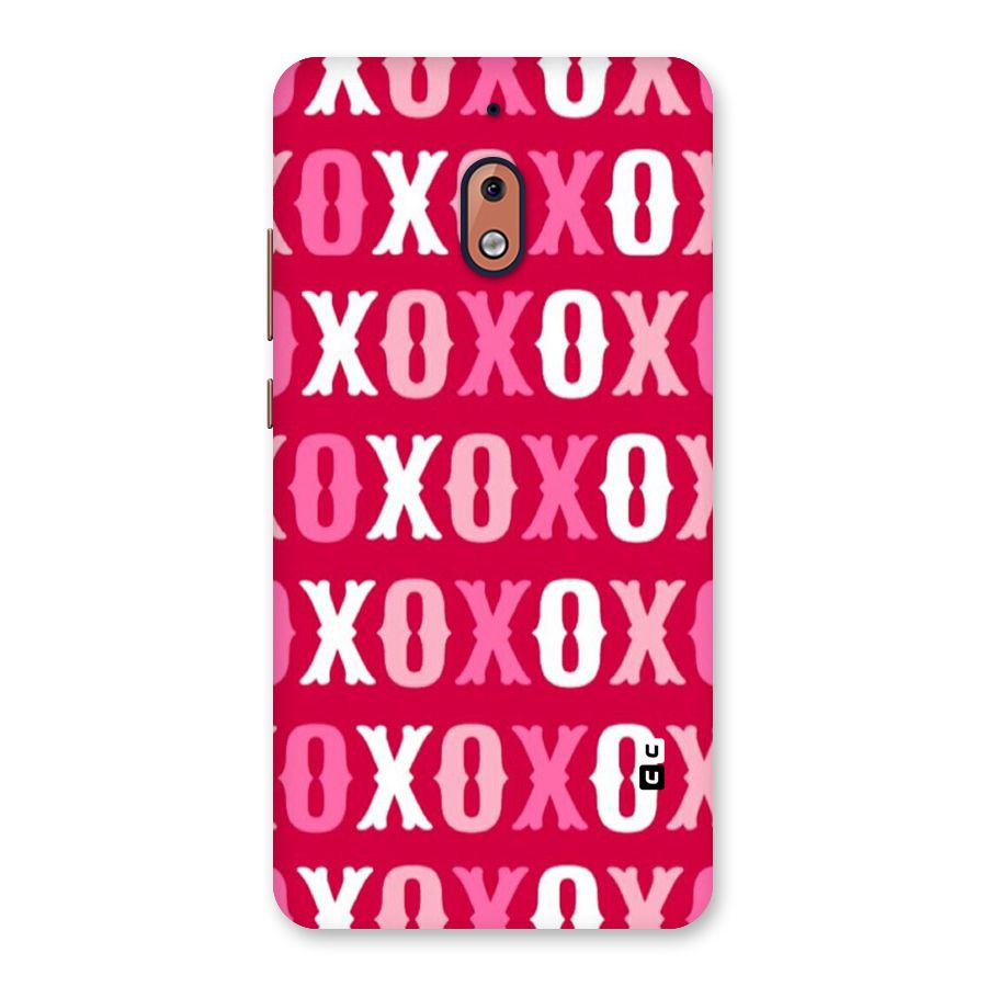Pink White Xoxo Back Case for Nokia 2.1