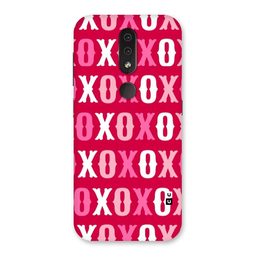 Pink White Xoxo Back Case for Nokia 4.2