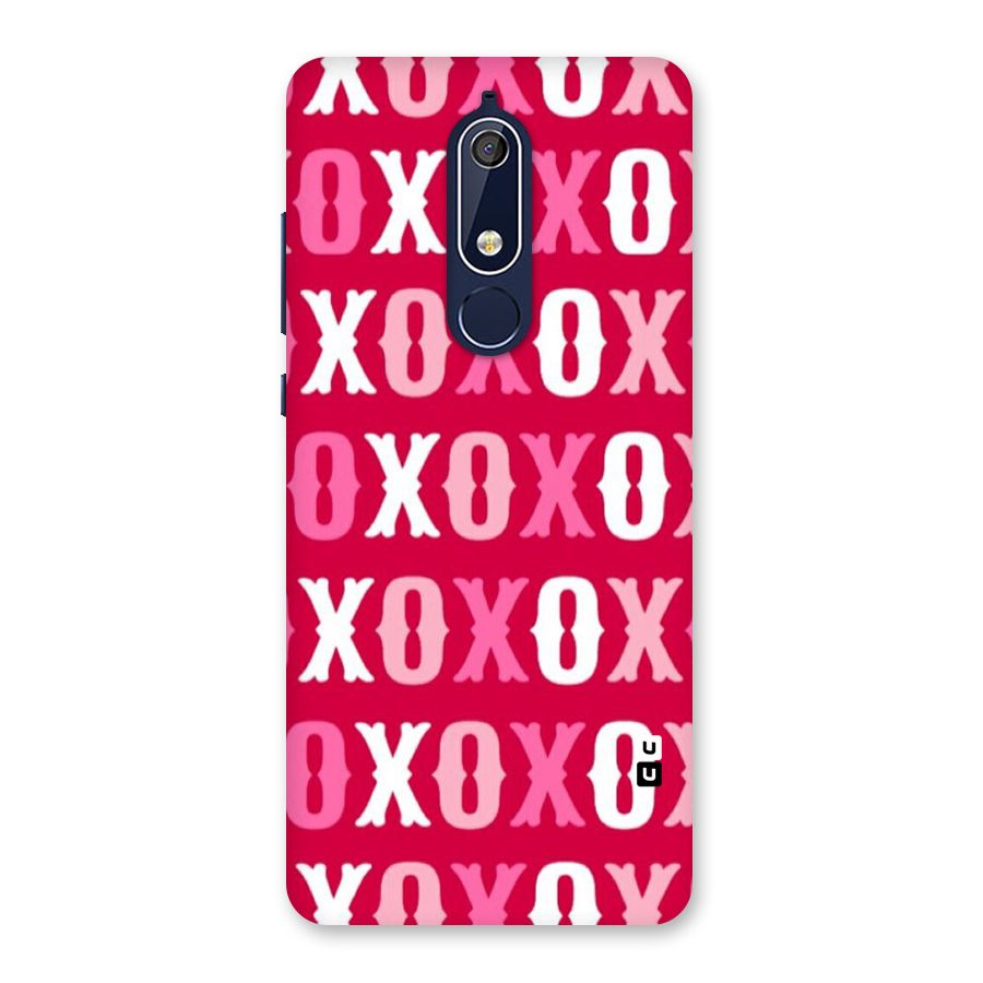 Pink White Xoxo Back Case for Nokia 5.1