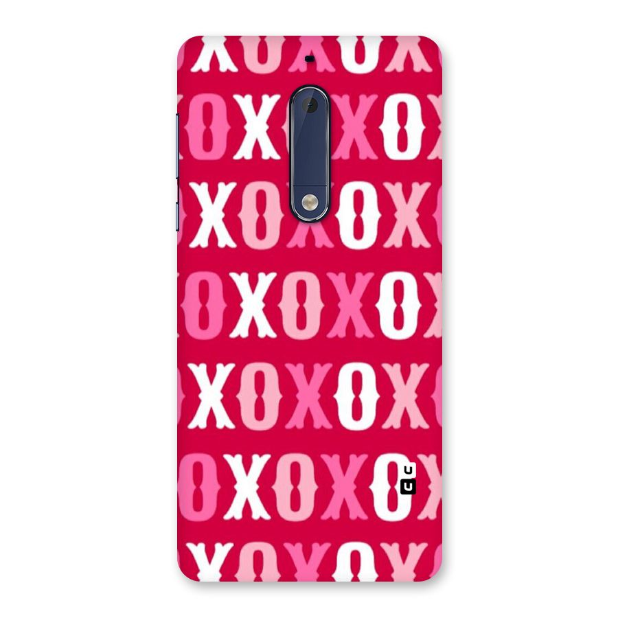 Pink White Xoxo Back Case for Nokia 5