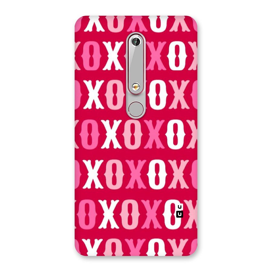 Pink White Xoxo Back Case for Nokia 6.1
