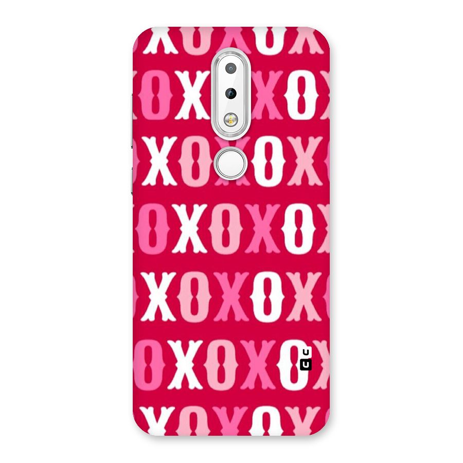 Pink White Xoxo Back Case for Nokia 6.1 Plus
