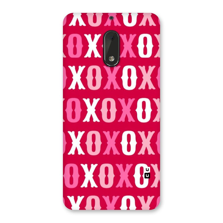 Pink White Xoxo Back Case for Nokia 6