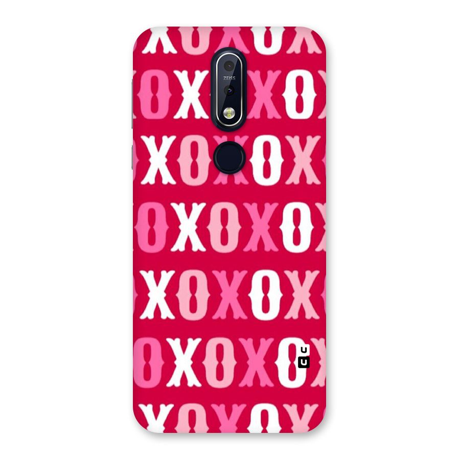 Pink White Xoxo Back Case for Nokia 7.1
