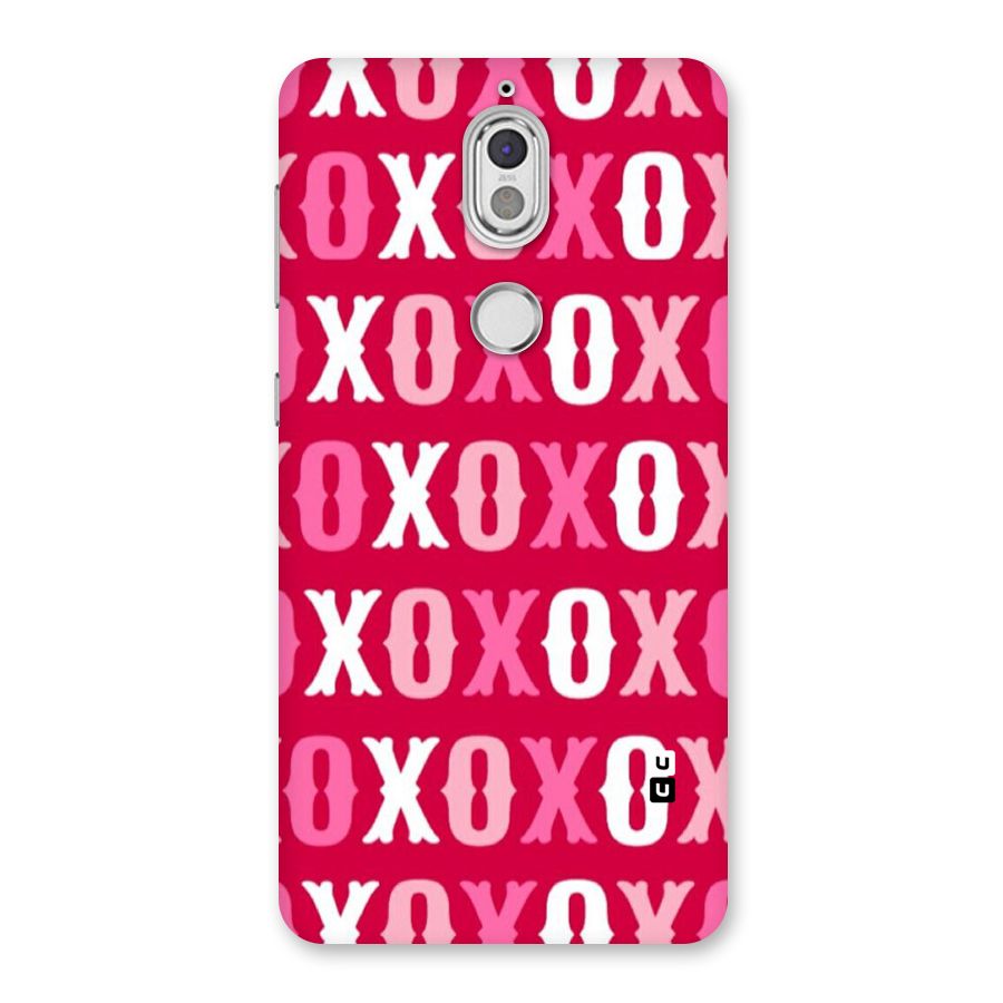 Pink White Xoxo Back Case for Nokia 7
