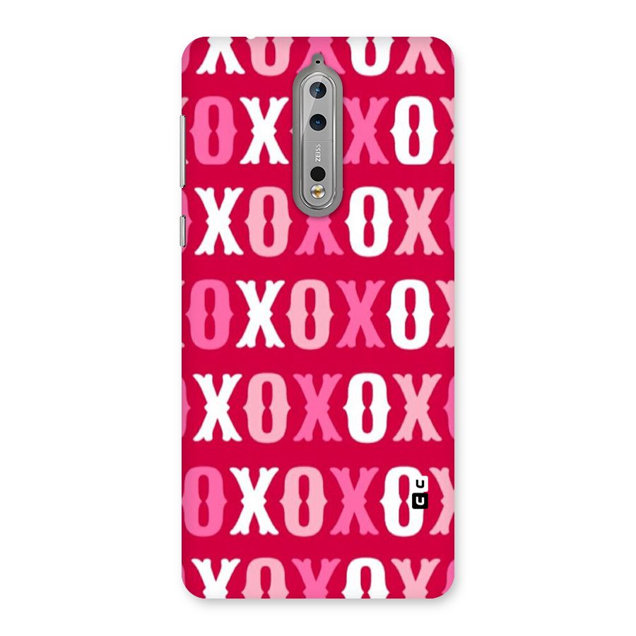 Pink White Xoxo Back Case for Nokia 8