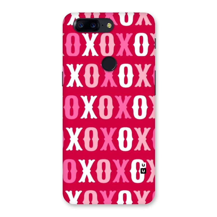 Pink White Xoxo Back Case for OnePlus 5T