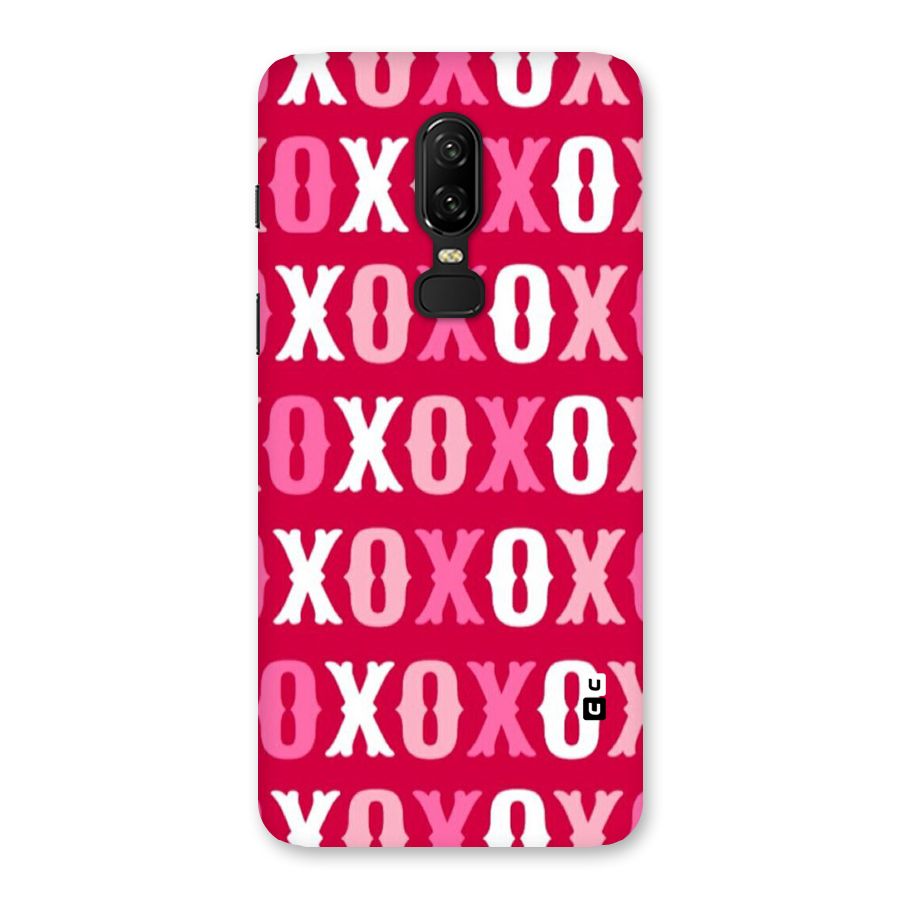 Pink White Xoxo Back Case for OnePlus 6