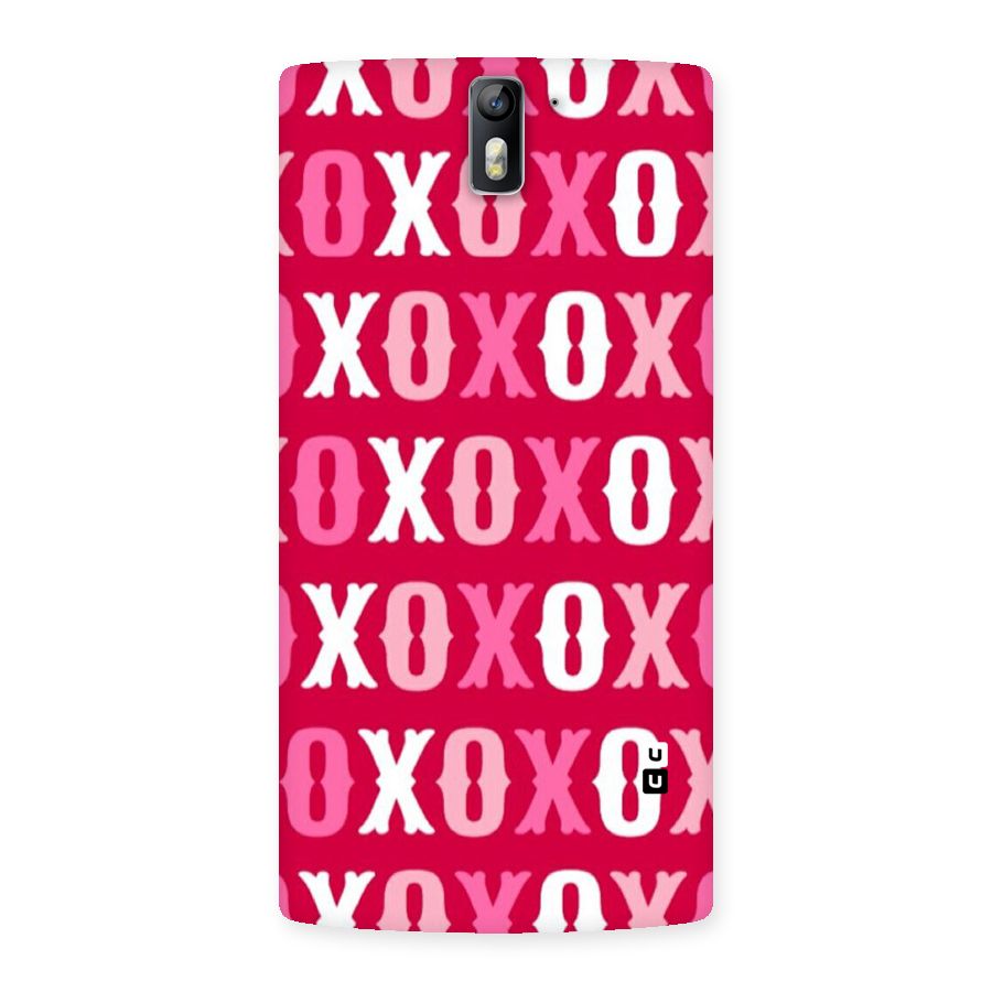 Pink White Xoxo Back Case for One Plus One