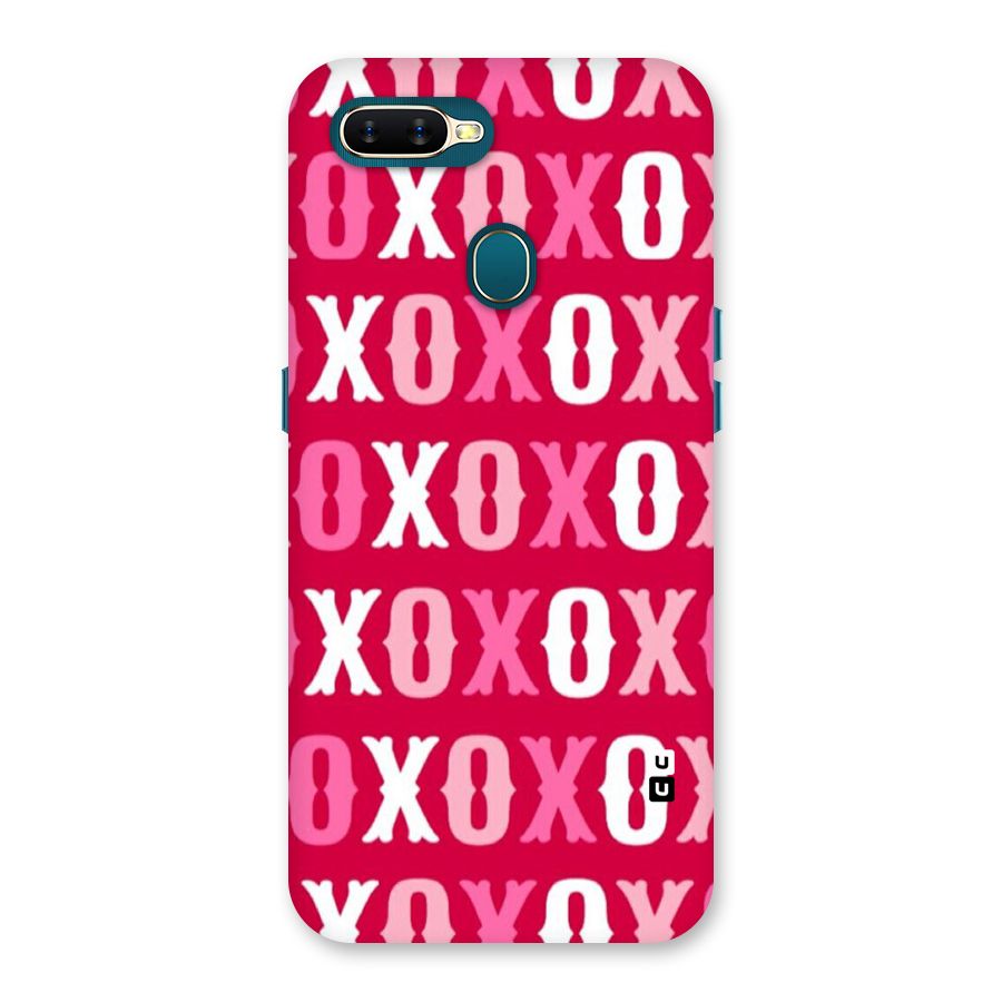 Pink White Xoxo Back Case for Oppo A11k