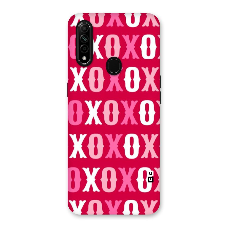 Pink White Xoxo Back Case for Oppo A31