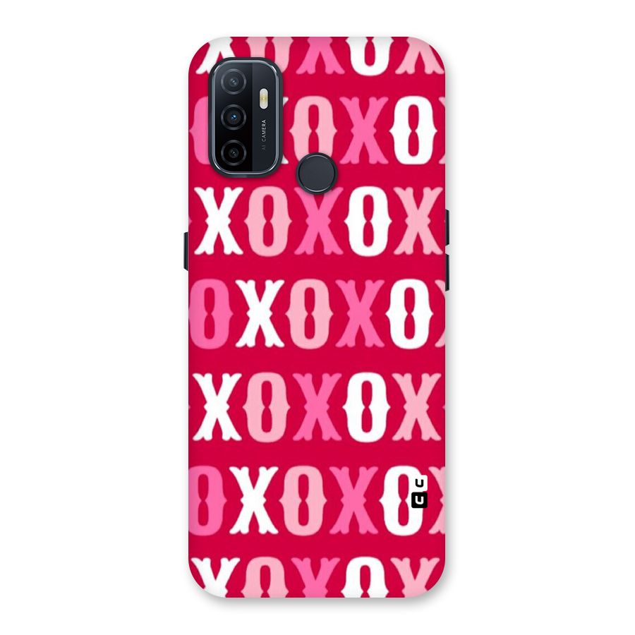 Pink White Xoxo Back Case for Oppo A32