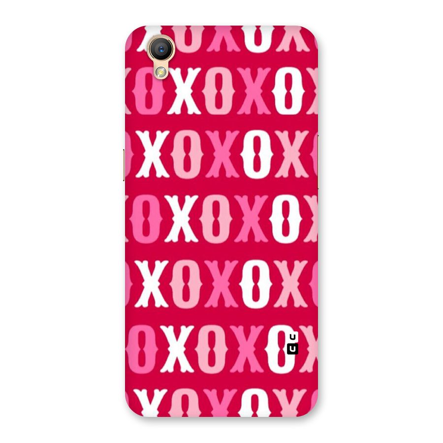 Pink White Xoxo Back Case for Oppo A37