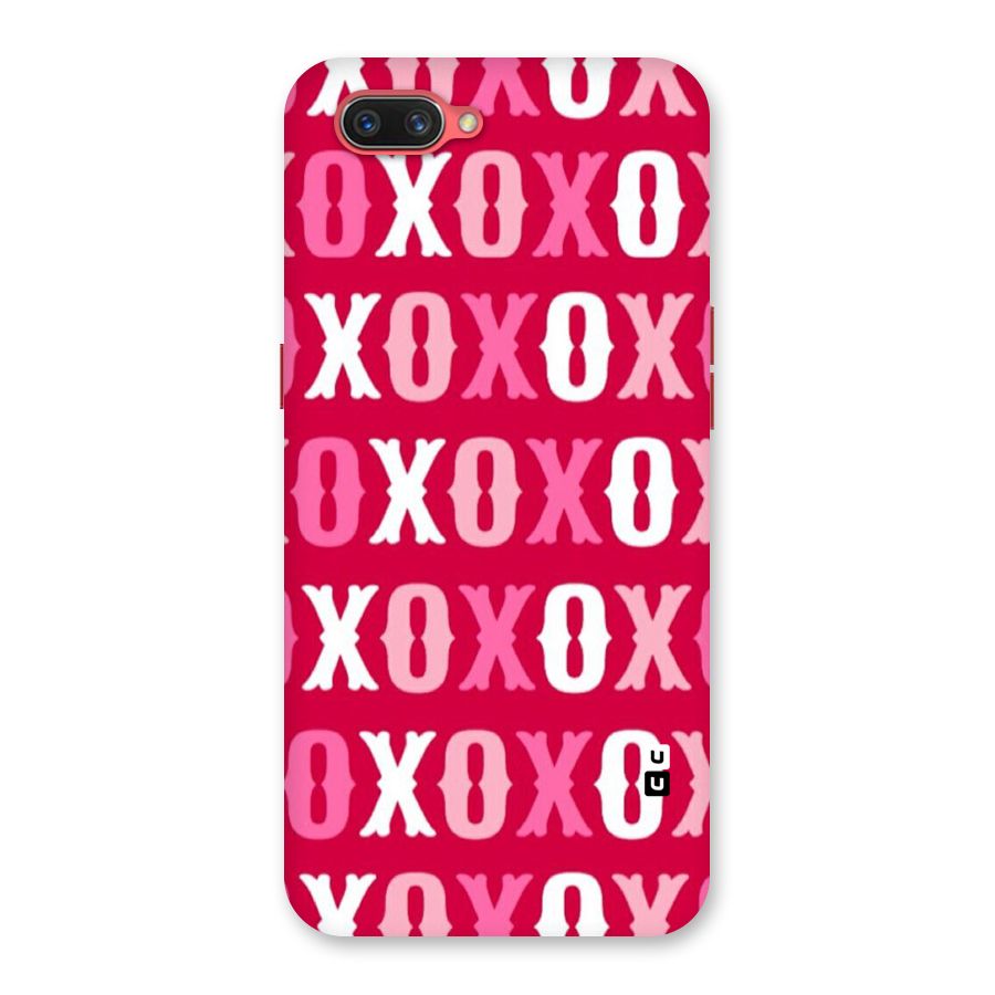 Pink White Xoxo Back Case for Oppo A3s