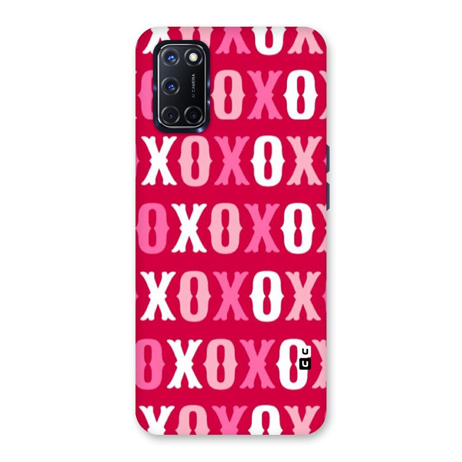 Pink White Xoxo Back Case for Oppo A52