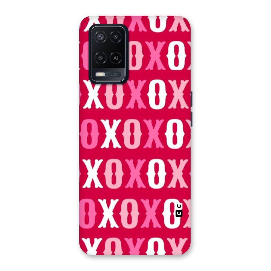 Pink White Xoxo Back Case for Oppo A54
