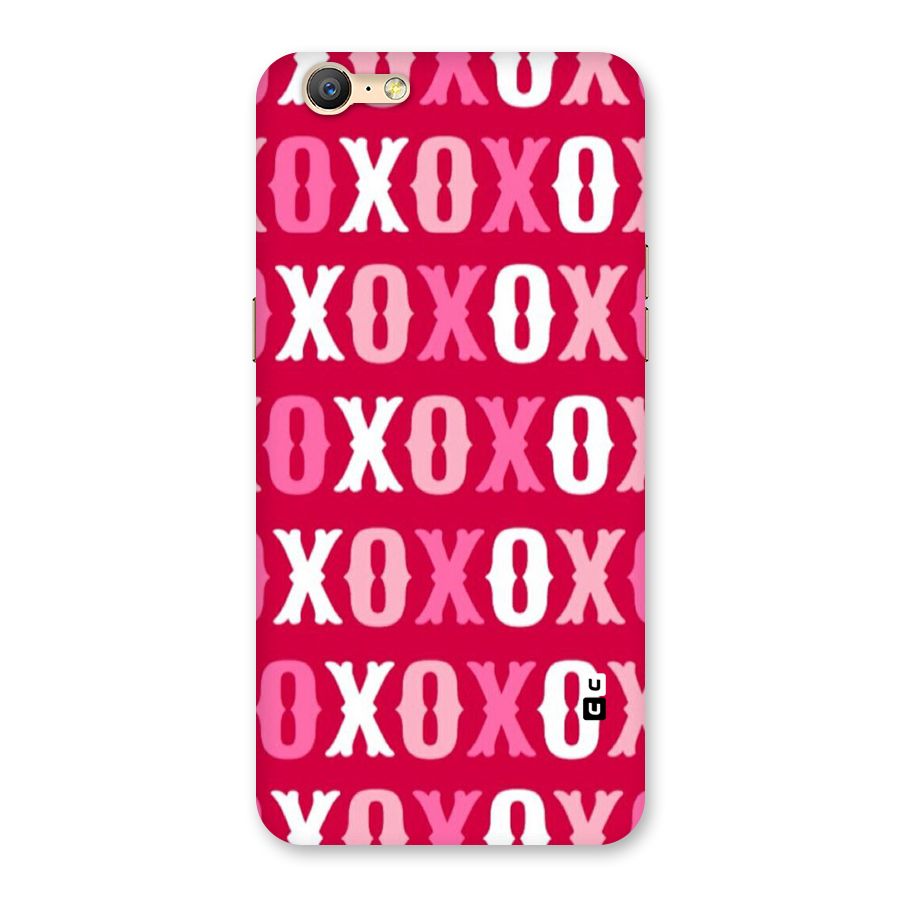 Pink White Xoxo Back Case for Oppo A57
