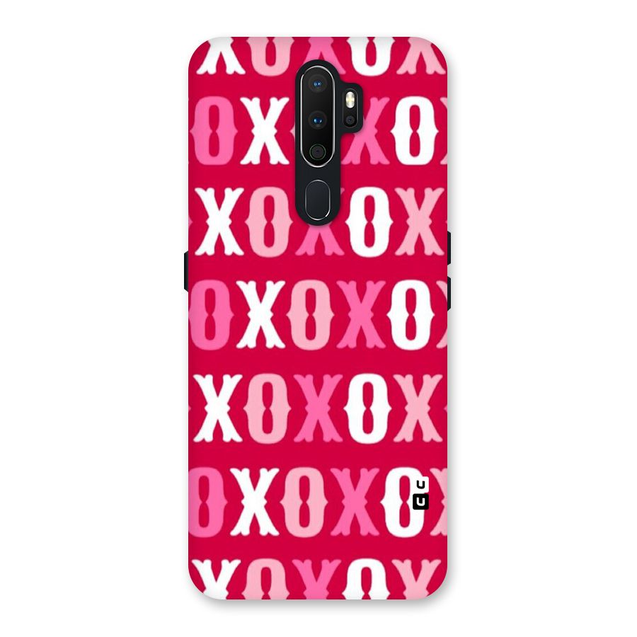 Pink White Xoxo Back Case for Oppo A5 (2020)