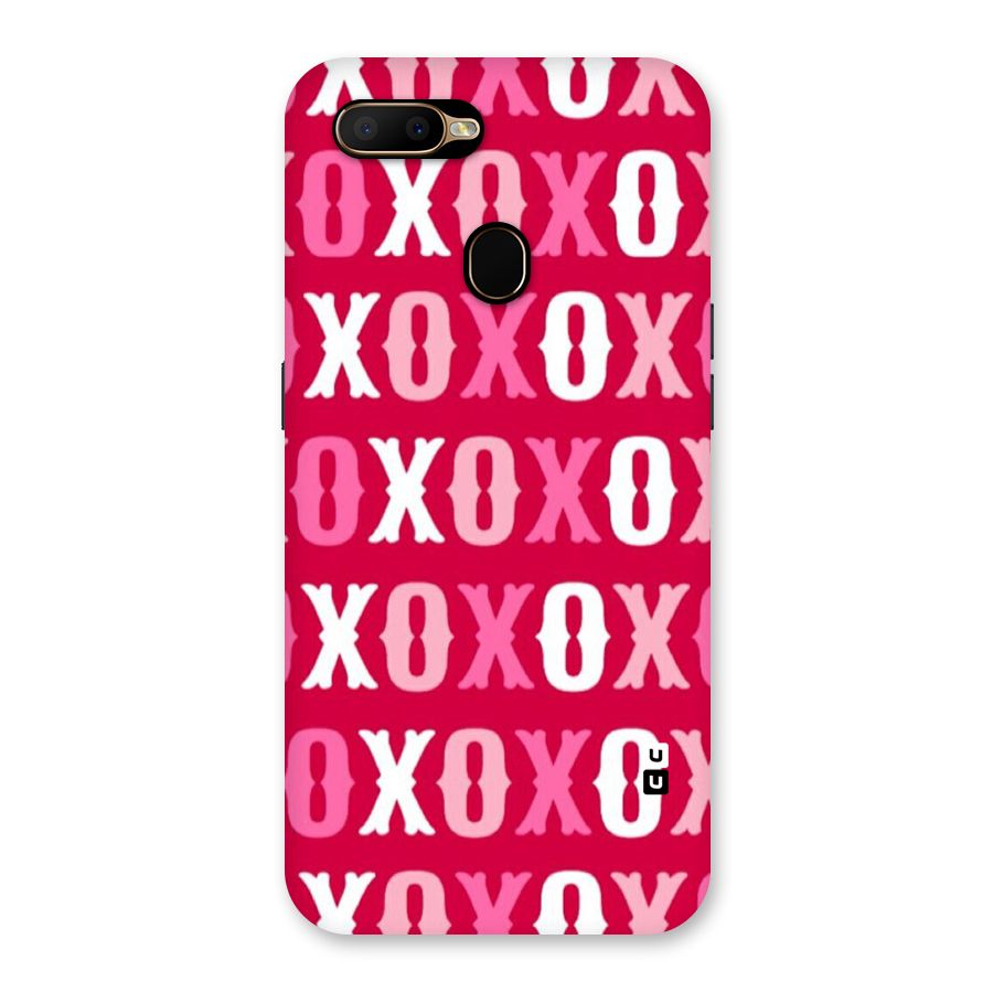 Pink White Xoxo Back Case for Oppo A5s